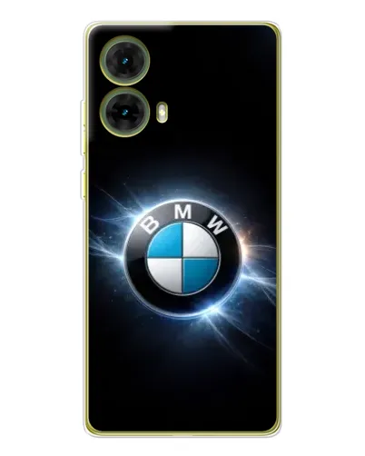 Чехол для Motorola MOTO G85 с картинкой «BMW — неоновое сияние»