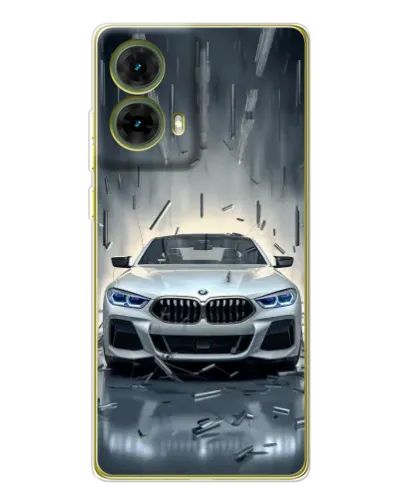 Чехол для Motorola MOTO G85 с картинкой «BMW в свете фар»