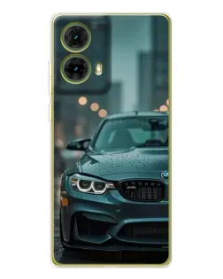 Чехол для Motorola MOTO G85 с картинкой «BMW в огнях города»