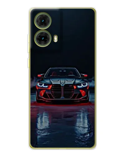 Чехол для Motorola MOTO G85 с картинкой «BMW на мокрой дороге»