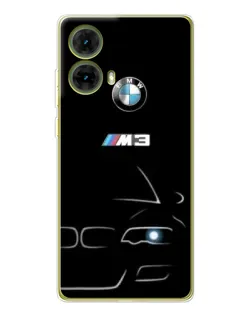 Чехол для Motorola MOTO G85 с картинкой «Минималистичный принт BMW M3»