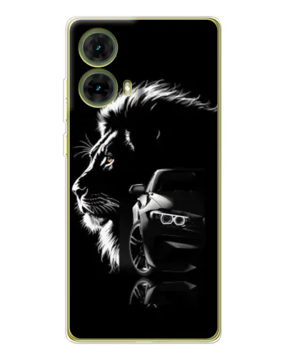 Чехол для Motorola MOTO G85 с картинкой «BMW и лев»