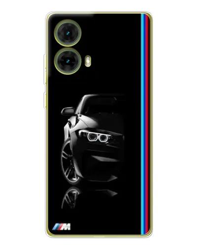 Чехол для Motorola MOTO G85 с картинкой «Силуэт BMW в темноте»