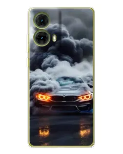 Чехол для Motorola MOTO G85 с картинкой «BMW в дыму»