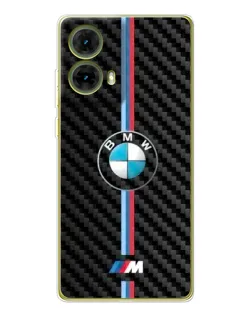 Чехол для Motorola MOTO G85 с картинкой «Эмблема BMW и карбон»