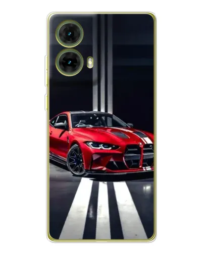 Чехол для Motorola MOTO G85 с картинкой «Красная BMW на дороге»