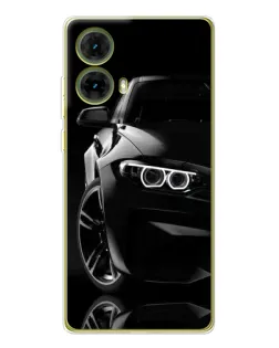 Чохол для Motorola MOTO G85 з картинкою «Чорна BMW — профіль»