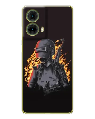 Чохол для Motorola MOTO G85 з картинкою «PUBG — вогняний силует»