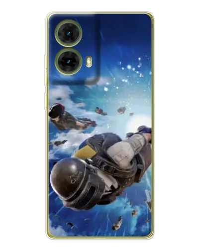 Чохол для Motorola MOTO G85 з картинкою «Десант PUBG — стрибок»