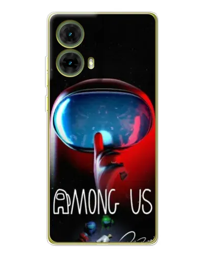 Чехол для Motorola MOTO G85 с картинкой «Красный импостер — макро»