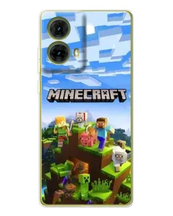Чехол для Motorola MOTO G85 с картинкой «Minecraft классический мир»