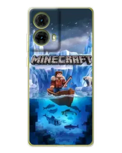 Чехол для Motorola MOTO G85 с картинкой «Minecraft ледяной мир»