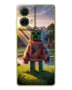 Чехол для Motorola MOTO G85 с картинкой «Крипер в свитере»