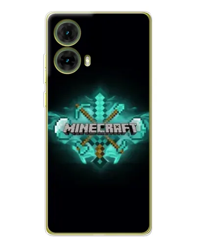 Чехол для Motorola MOTO G85 с картинкой «Minecraft Diamond лого»