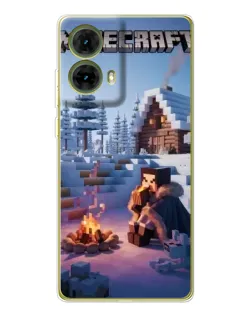 Чехол для Motorola MOTO G85 с картинкой «Зимний Minecraft»