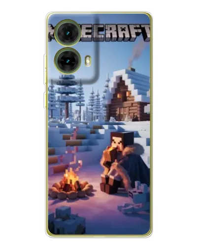 Чехол для Motorola MOTO G85 с картинкой «Зимний Minecraft»