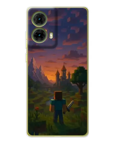 Чехол для Motorola MOTO G85 с картинкой «Стив у башни»