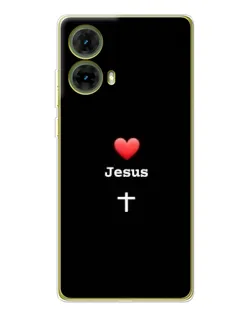 Чехол для Motorola MOTO G85 с картинкой «Сердце - Jesus»