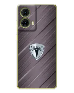 Чохол для Motorola MOTO G85 з картинкою «Металева текстура Tesla»