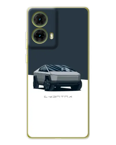 Чохол для Motorola MOTO G85 з картинкою «Сріблястий Cybertruck Tesla»