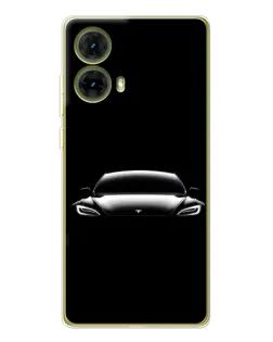 Чохол для Motorola MOTO G85 з картинкою «Фари Tesla Night»