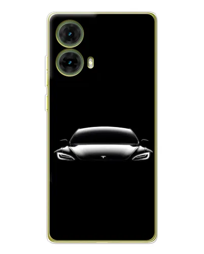 Чохол для Motorola MOTO G85 з картинкою «Фари Tesla Night»