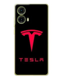 Чохол для Motorola MOTO G85 з картинкою «Tesla Red Logo»
