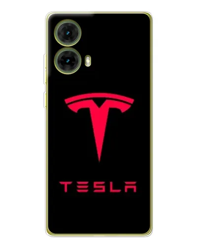 Чохол для Motorola MOTO G85 з картинкою «Tesla Red Logo»