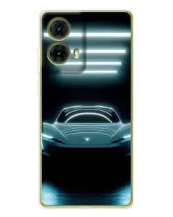 Чохол для Motorola MOTO G85 з картинкою «Tesla в неоні»