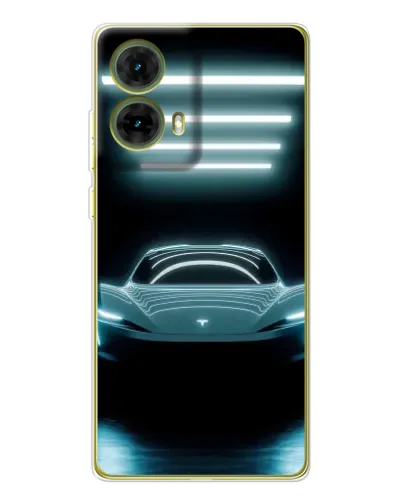 Чохол для Motorola MOTO G85 з картинкою «Tesla в неоні»