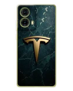 Чохол для Motorola MOTO G85 з картинкою «Мармурова Tesla Gold»