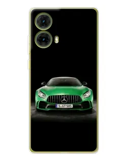 Чехол для Motorola MOTO G85 с картинкой «Mercedes — неоновый лого»
