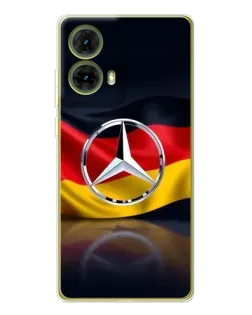 Чехол для Motorola MOTO G85 с картинкой «Mercedes — флаг Германии»