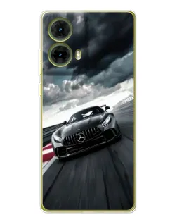 Чехол для Motorola MOTO G85 с картинкой «Гоночный Mercedes AMG»