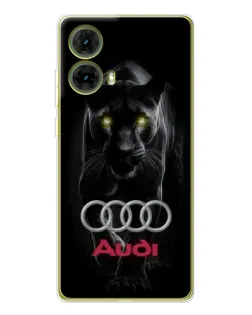 Чехол для Motorola MOTO G85 с картинкой «Пантера и Audi»