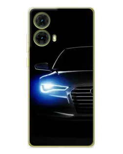 Чехол для Motorola MOTO G85 с картинкой «Неоновый взгляд Audi»