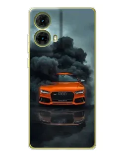 Чехол для Motorola MOTO G85 с картинкой «Audi в облаках дыма»