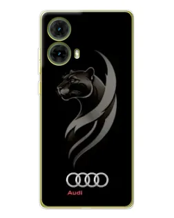 Чехол для Motorola MOTO G85 с картинкой «Графика — пантера и Audi»