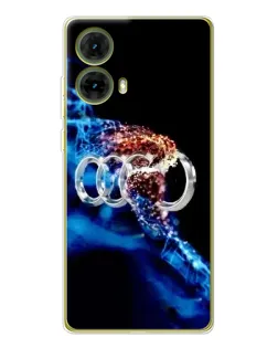 Чехол для Motorola MOTO G85 с картинкой «Энергия лого Audi»