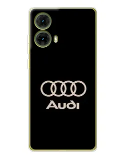 Чехол для Motorola MOTO G85 с картинкой «Audi — золотой логотип»