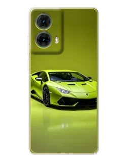 Чехол для Motorola MOTO G85 с картинкой «Салатовый Lamborghini Huracan»