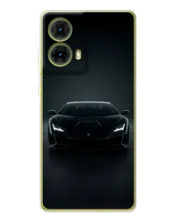 Чехол для Motorola MOTO G85 с картинкой «Черный Lamborghini Aventador»