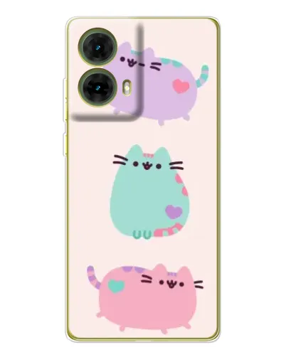 Чехол для Motorola MOTO G85 с картинкой «Pusheen трио» Чехол для Motorola MOTO G85 с картинкой «Pusheen трио»