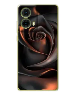 Чохол для Motorola MOTO G85 з картинкою «Шовкова чорна троянда»
