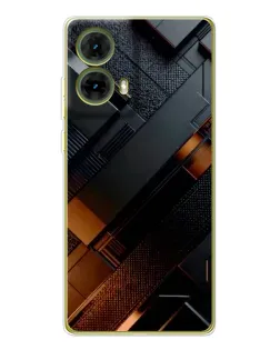 Чехол для Motorola MOTO G85 с картинкой «Черные геометрические блоки»