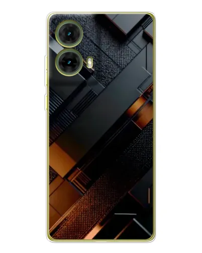 Чехол для Motorola MOTO G85 с картинкой «Черные геометрические блоки» Чехол для Motorola MOTO G85 с картинкой «Черные геометрические блоки»