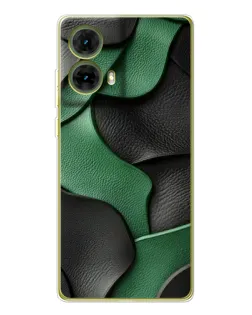 Чехол для Motorola MOTO G85 с картинкой «Зеленые кожаные волны»