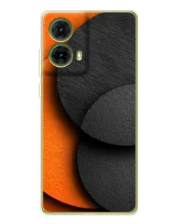 Чехол для Motorola MOTO G85 с картинкой «Геометрия оранжевых кругов»