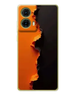Чехол для Motorola MOTO G85 с картинкой «Оранжевый разлом»