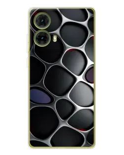 Чехол для Motorola MOTO G85 с картинкой «Объемная темная решетка»